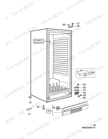 Взрыв-схема холодильника Aeg Electrolux S72348-KA - Схема узла C10 Cabinet